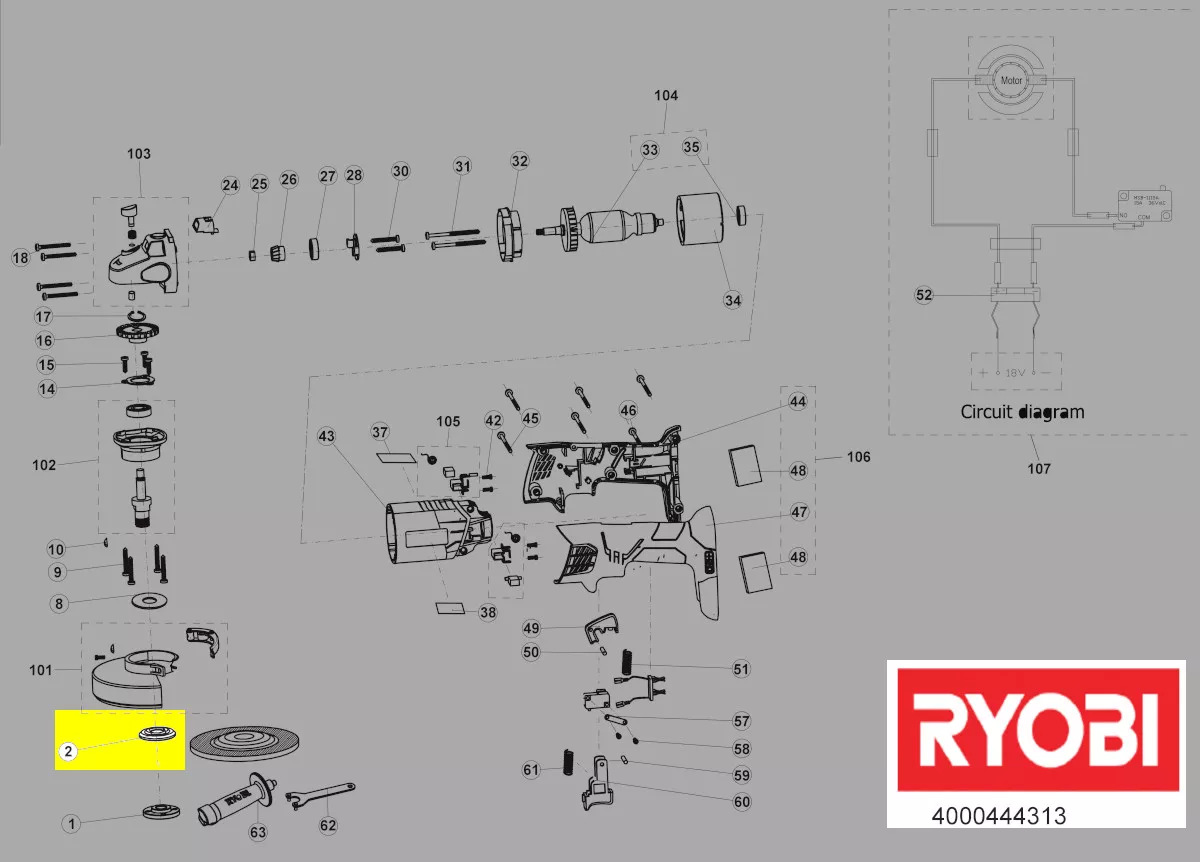 flasque de serrage accessoires réf. 5131037427 Ryobi